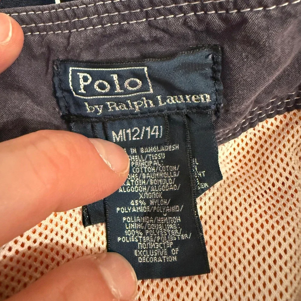 Polo Ralph Lauren Boys Orange Big Pony Board Shorts Swim Trunks Size M 12/14